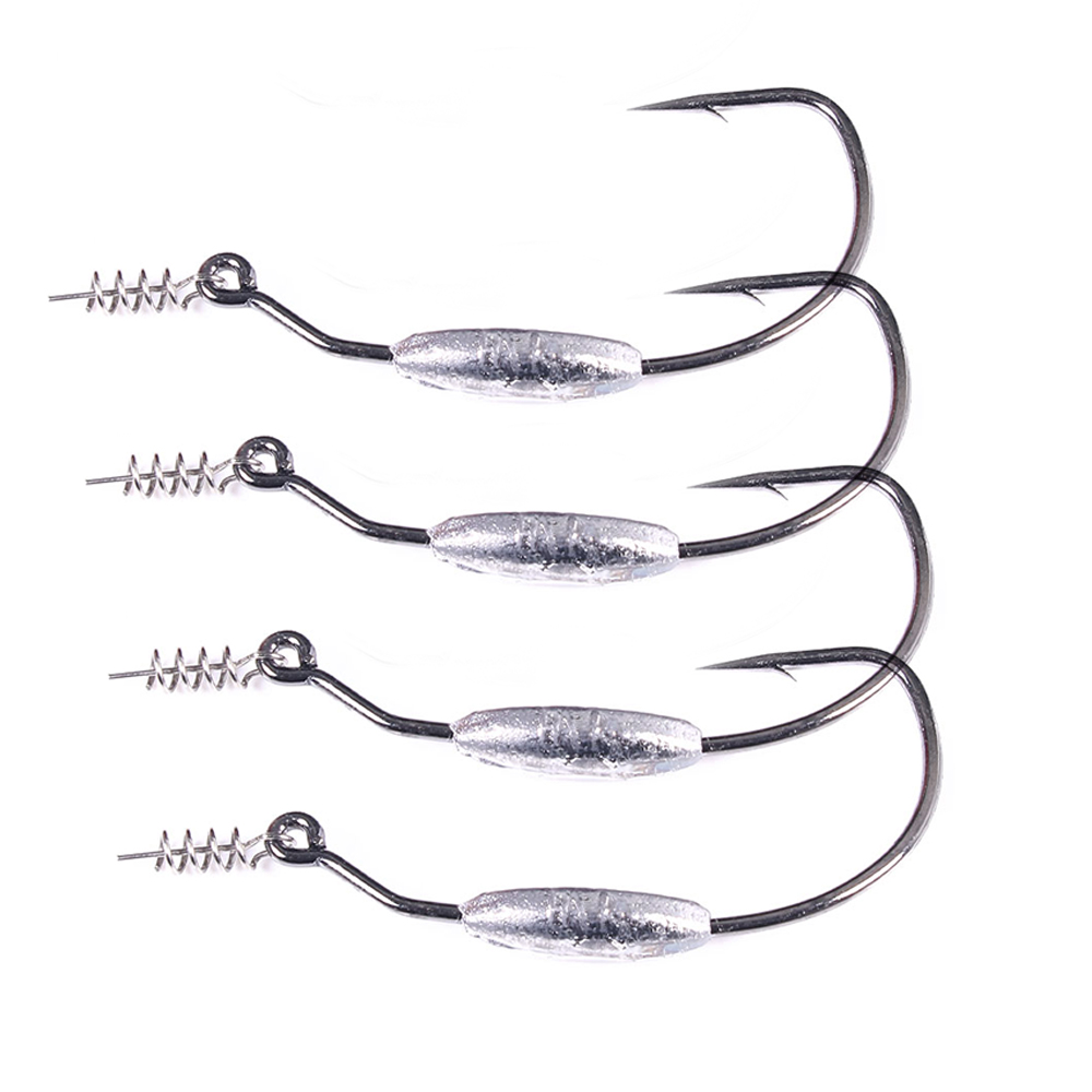 Fishing Hook Offset - Anti-Haktangle-Gewichtshaken mit Federverschluss und Bleikörper für