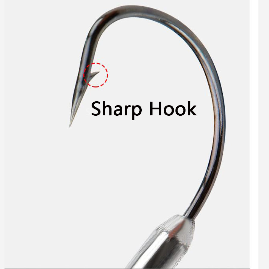 5 Stück weicher Wurmköder 1/0  – Fishing Hook Offset Bewertung und Preis