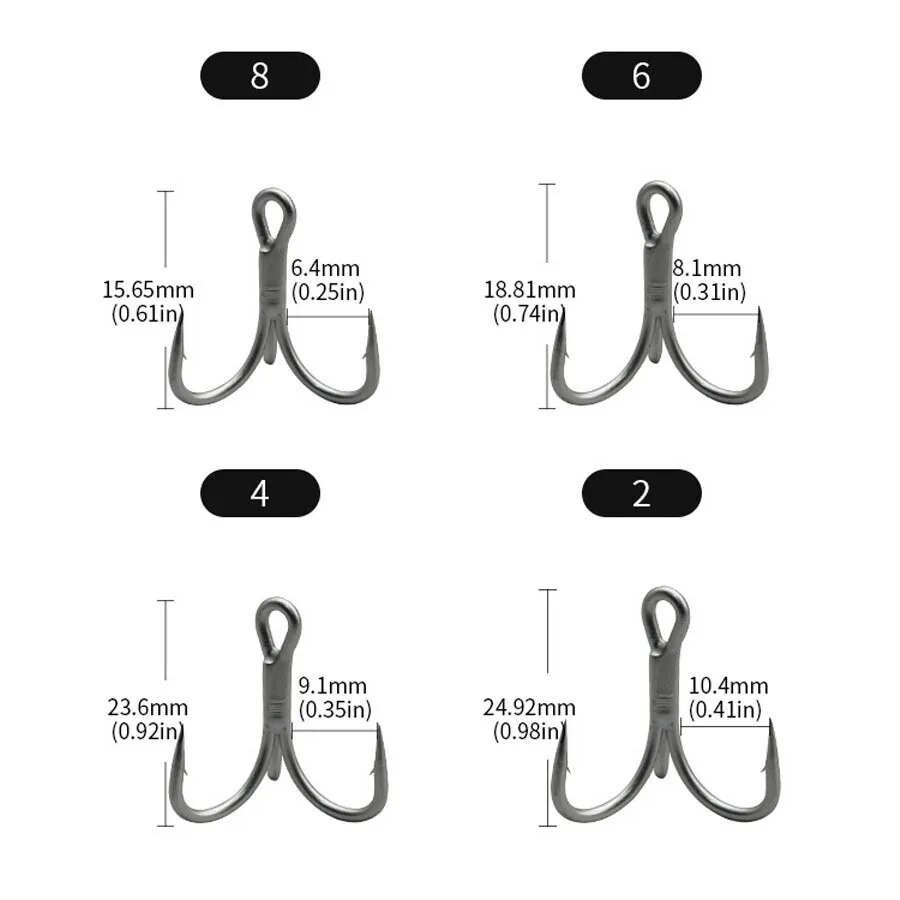 Angel-Drillinge, Hartstahl, 4  – Fishing Hook Barbless Bewertung und Preis