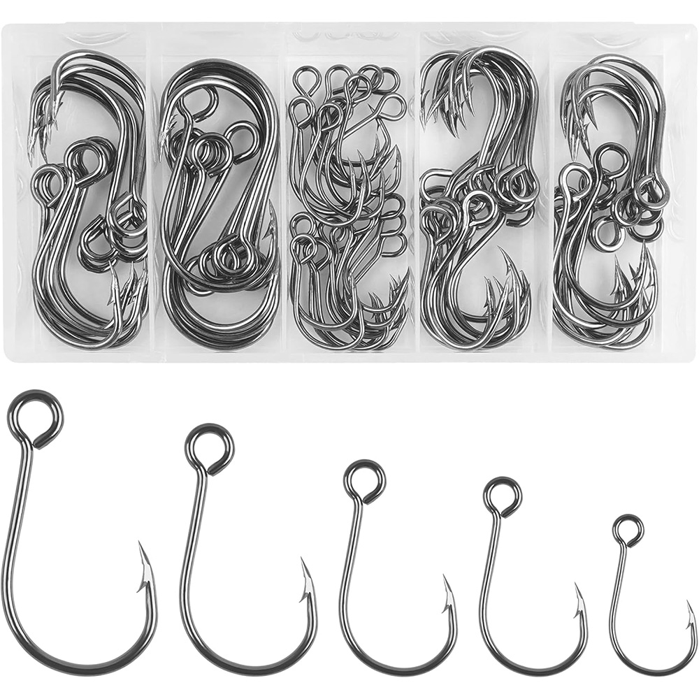 70 Stück Angel-Inline-Einzelha – Fishing Hook Offset Bewertung und Preis