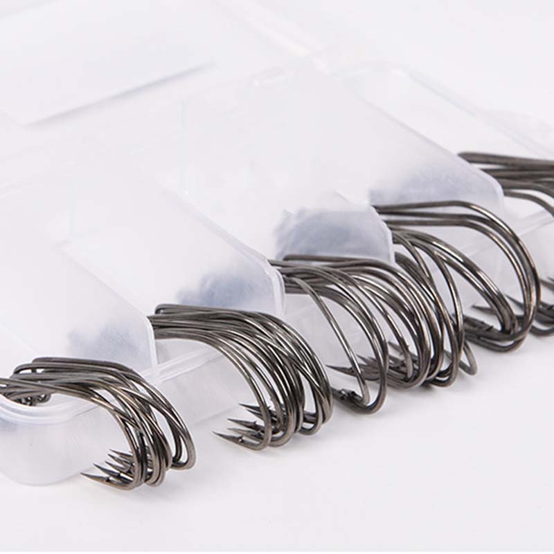 50 Stück/Box Hochkarbon-Stahl  – Fishing Hook Offset Bewertung und Preis